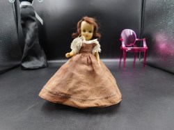 5.5'' NANCY ANN STORY BOOK USA BRUNETTE, BROWN DRESS  Hard Plastic  DOLL